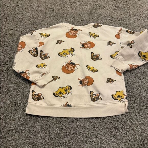 Disneys Lion King Print Crewneck Sweatshirt Sz S 5-6 - Picture 3 of 5